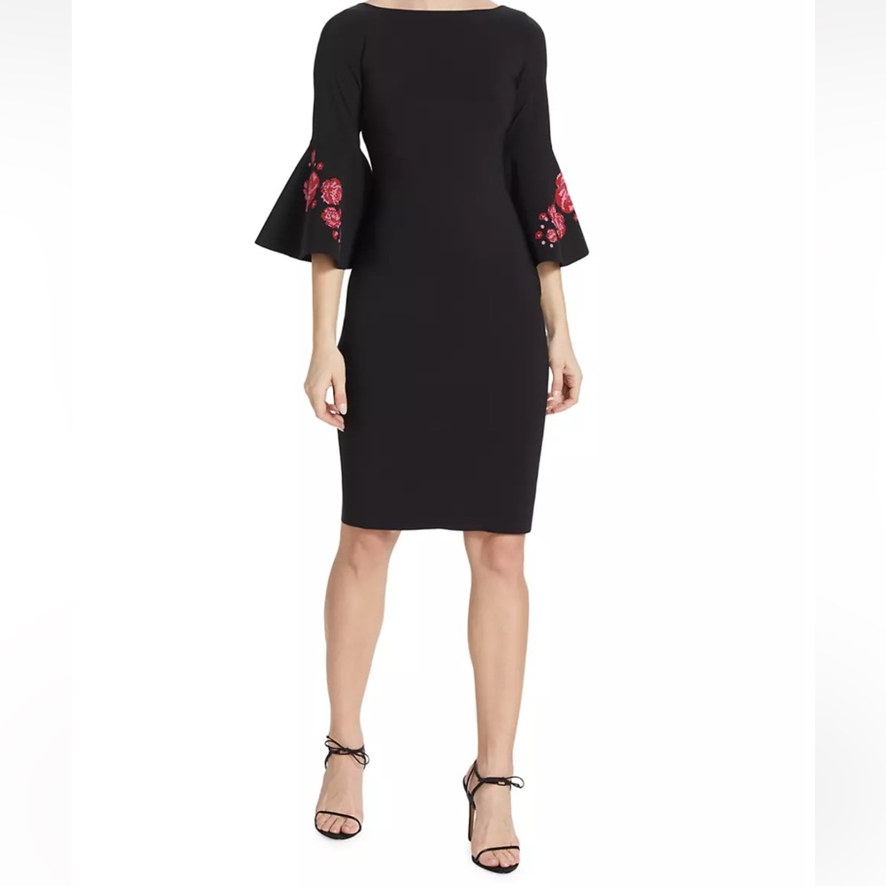 Chiara Boni La Petite Robe Natalia Trumpet-Sleeve Cocktail Dress Size 16